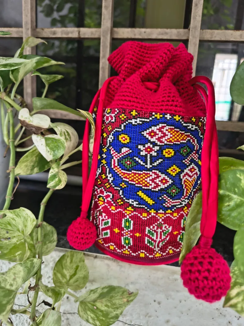 Peacock Beaded Potli Bag
